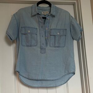 MADEWELL Chambray Half Button Down Shirt